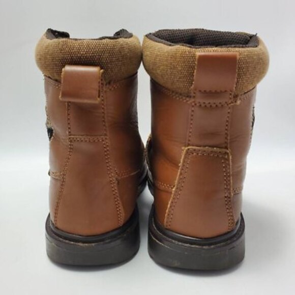 Skechers SKX Kids Adventure Brown Leather Lace Up Boots Size 1.5 - Picture 3 of 11